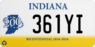 IN license plate 361YI