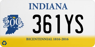 IN license plate 361YS