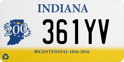 IN license plate 361YV