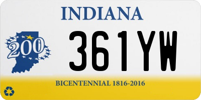 IN license plate 361YW