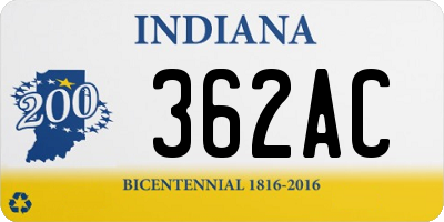 IN license plate 362AC