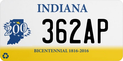 IN license plate 362AP