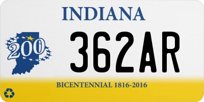 IN license plate 362AR