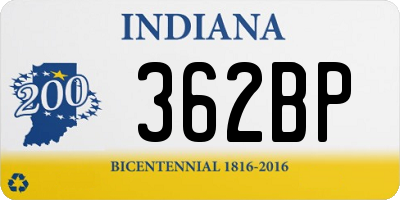 IN license plate 362BP