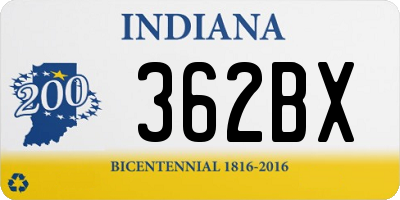 IN license plate 362BX