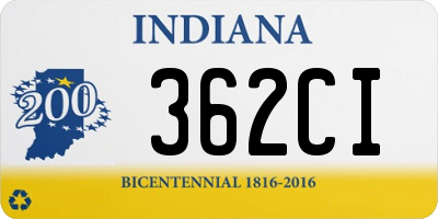 IN license plate 362CI