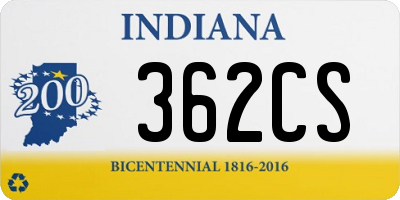 IN license plate 362CS