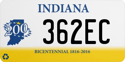 IN license plate 362EC