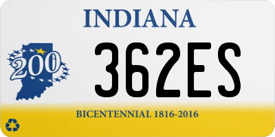 IN license plate 362ES