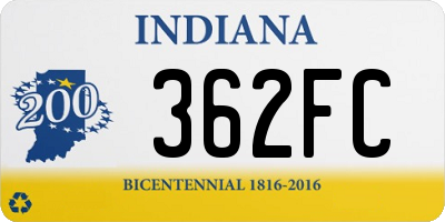 IN license plate 362FC