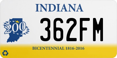 IN license plate 362FM