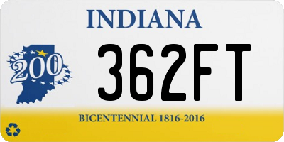 IN license plate 362FT