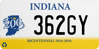 IN license plate 362GY