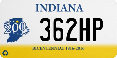 IN license plate 362HP