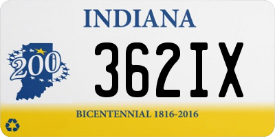 IN license plate 362IX