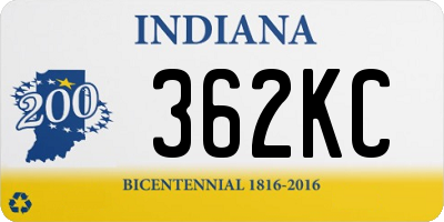 IN license plate 362KC