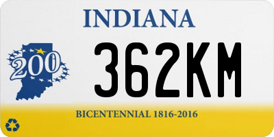 IN license plate 362KM