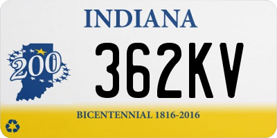 IN license plate 362KV