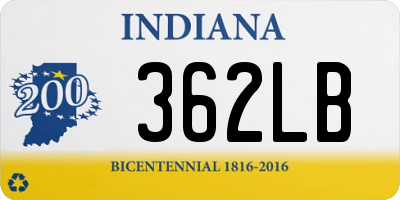 IN license plate 362LB