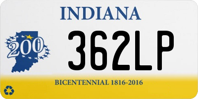 IN license plate 362LP