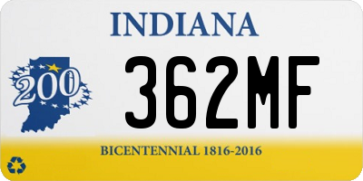 IN license plate 362MF