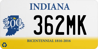 IN license plate 362MK