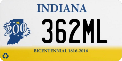 IN license plate 362ML