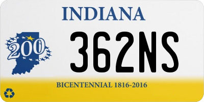 IN license plate 362NS