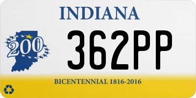 IN license plate 362PP