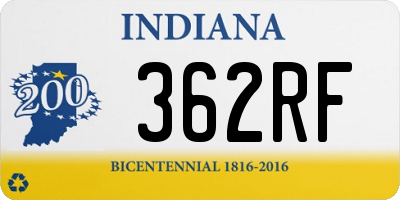 IN license plate 362RF