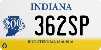 IN license plate 362SP