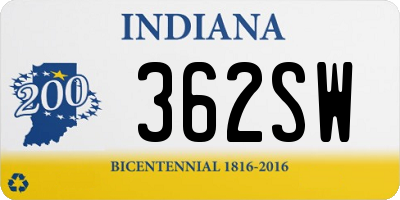 IN license plate 362SW