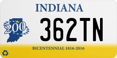 IN license plate 362TN