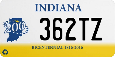 IN license plate 362TZ