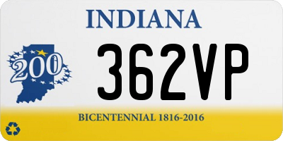 IN license plate 362VP