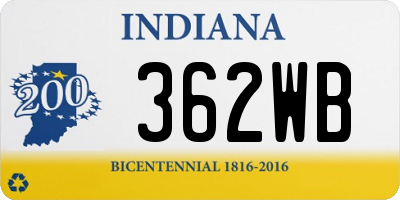 IN license plate 362WB