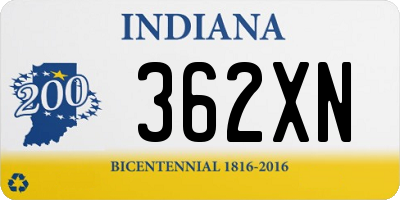 IN license plate 362XN