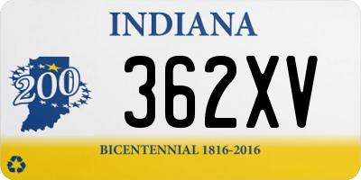 IN license plate 362XV