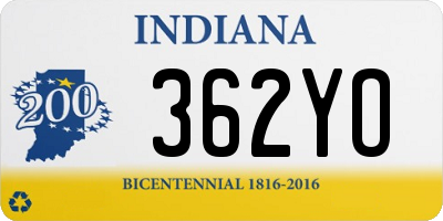 IN license plate 362YO