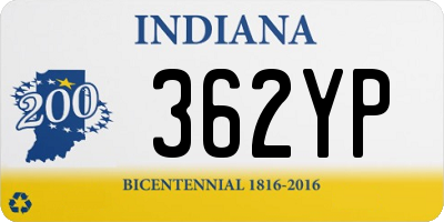 IN license plate 362YP