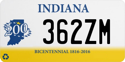 IN license plate 362ZM