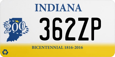 IN license plate 362ZP