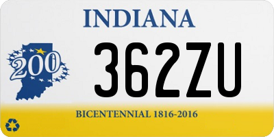 IN license plate 362ZU