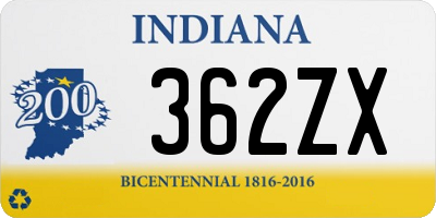 IN license plate 362ZX