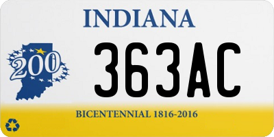 IN license plate 363AC