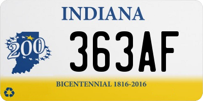 IN license plate 363AF