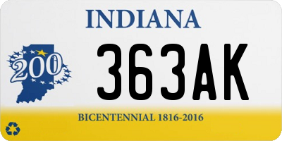 IN license plate 363AK