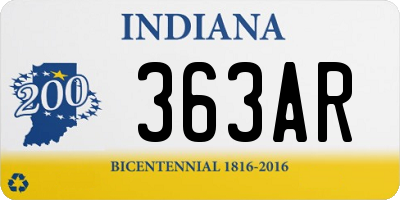 IN license plate 363AR