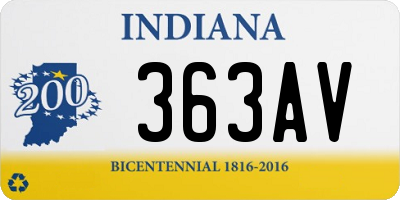 IN license plate 363AV