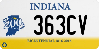 IN license plate 363CV